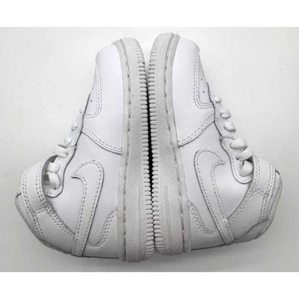 Nike Air Force 1 Mid LE‎ White Leather Kids Sneakers Hook Loop US 8C DH2935-111